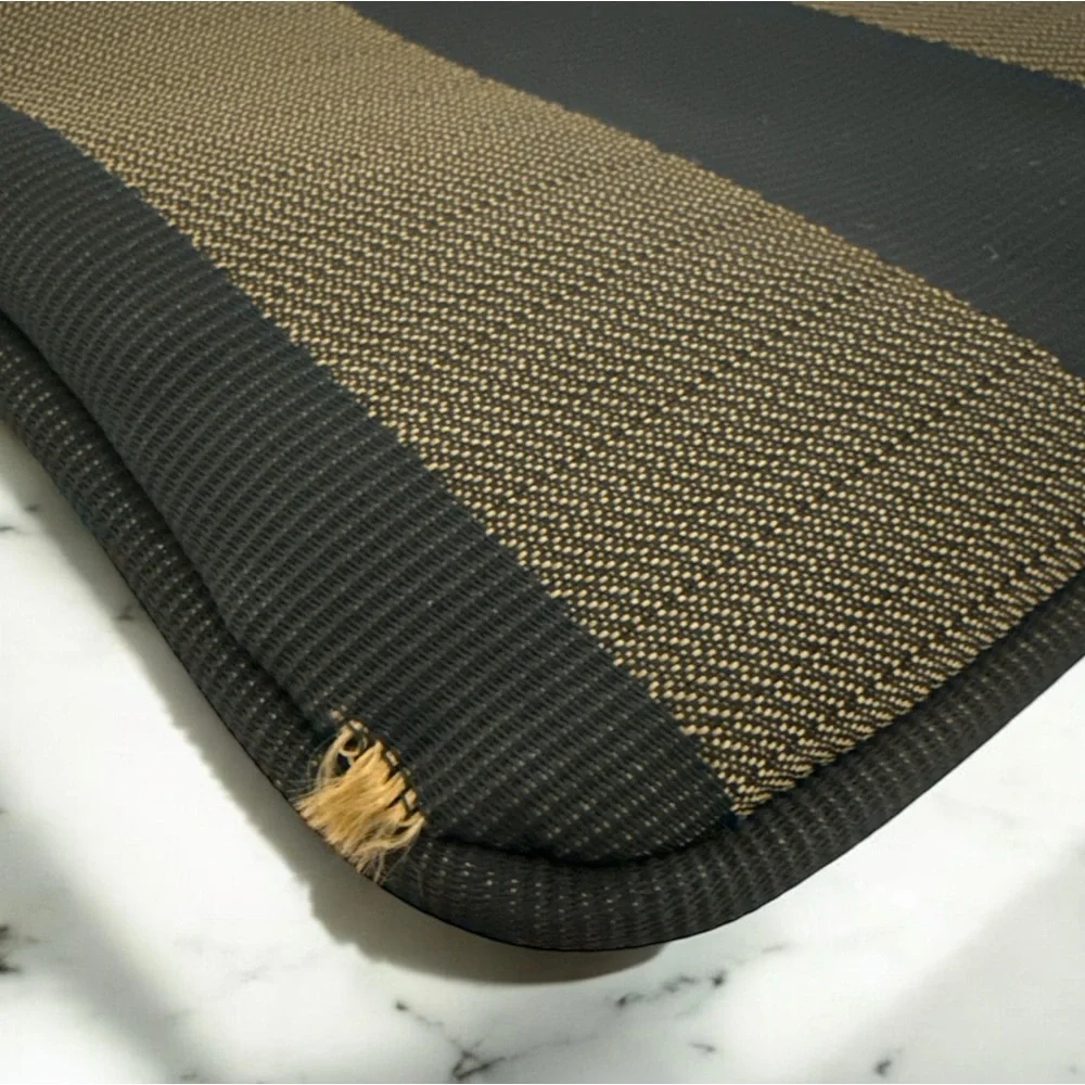 FENDI Vintage Pequin Stripe Crossbody Bag Tobacco Brown Canvas Leather Authentic - Picture 13 of 13